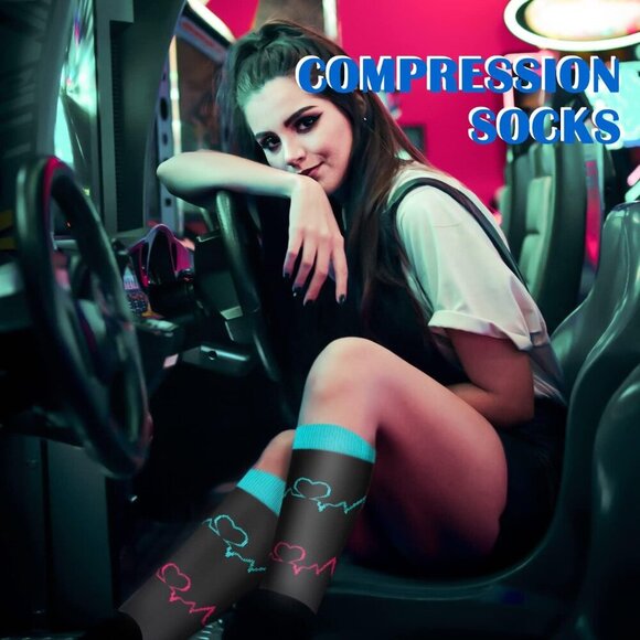 Medical Compression Socks for Women & Men, Support Knee High Socks for Running,N - Picture 6 of 7